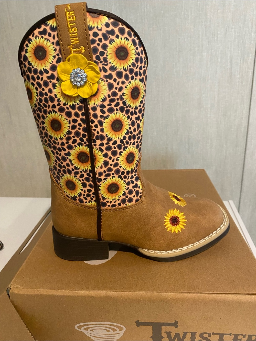 Twister Sunflower Western Boot - Yellow & Brown